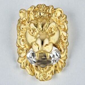 NWT Gucci Lion Ring Gold White Crystal Size IT23 US10.25 Authentic